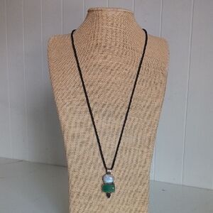 Sterling Moonstone/ Onyx Necklace.